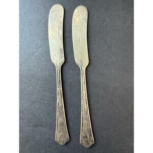 Valencia Silverplate Butter Knife Spreader Set (2) Cottagecore Cutlery